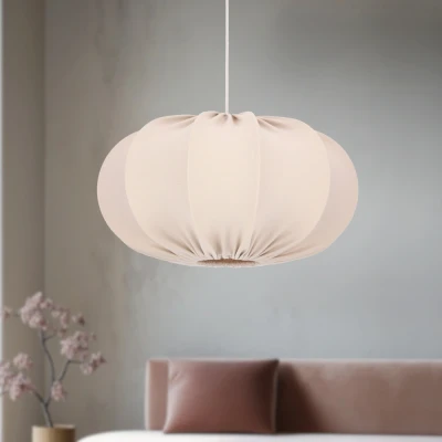 Obrázok používateľa Béžové závesné svietidlo s textilným tienidlom ø 52 cm Cafee Candellux Lighting