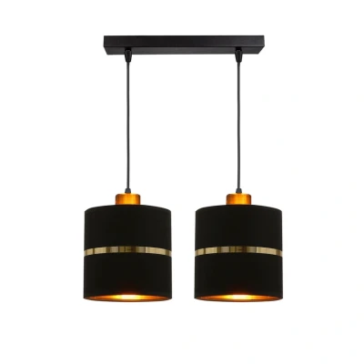 Obrázok používateľa Čierne závesné svietidlo s textilným tienidlom ø 15 cm Assam Candellux Lighting