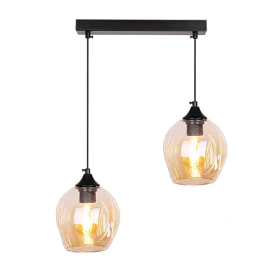 Obrázok používateľa Čierne závesné svietidlo so skleneným tienidlom 14x48 cm Aspa Candellux Lighting