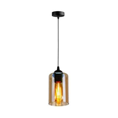 Obrázok používateľa Čierne závesné svietidlo so skleneným tienidlom ø 10 cm Bistro Candellux Lighting