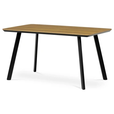 Obrázok používateľa Autronic Stůl jídelní 140x80 cm, MDF deska, Melamine dekor dub, kov, černý lak HT 531 OAK NOVINKA