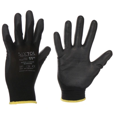 Obrázok používateľa Rukavice pracovní z polyesteru polomáčené v polyuretanu GLOVE PE PU 11, černé, velikost 11