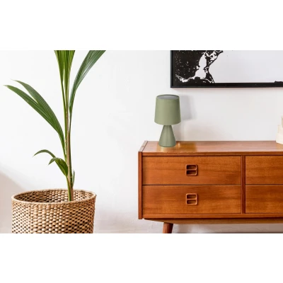 Obrázok používateľa Stolová lampa SATTI sivozelená keramická s tienidlom E14 1x40W elegantná dekoratívna do obývačky, spálne, pracovne, klasického štýlu