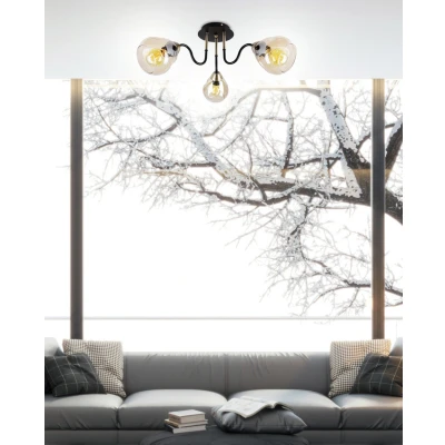 Obrázok používateľa Stropné svietidlo so skleneným tienidlom v čierno zlatej farbe Unica Candellux Lighting