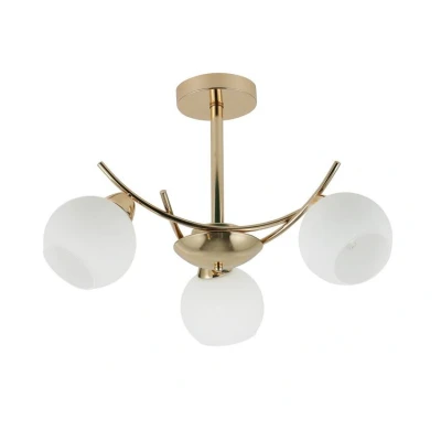 Obrázok používateľa Biele/v zlatej farbe stropné svietidlo so skleneným tienidlom 36x52 cm Amos Candellux Lighting