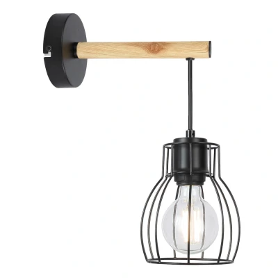 Obrázok používateľa Čierno svetlohnedé nástenné svietidlo Bernita Candellux Lighting
