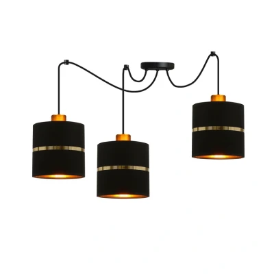 Obrázok používateľa Čierne závesné svietidlo s textilným tienidlom ø 15 cm Assam Candellux Lighting