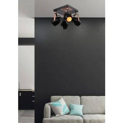Obrázok používateľa Čierne stropné svietidlo 32x32 cm Anica Candellux Lighting