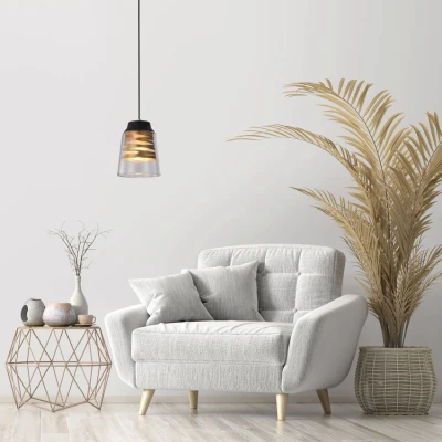 Obrázok používateľa Čierne závesné svietidlo so skleneným tienidlom Fresno Candellux Lighting