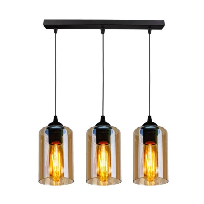 Obrázok používateľa Čierne závesné svietidlo so skleneným tienidlom 10x55 cm Bistro Candellux Lighting