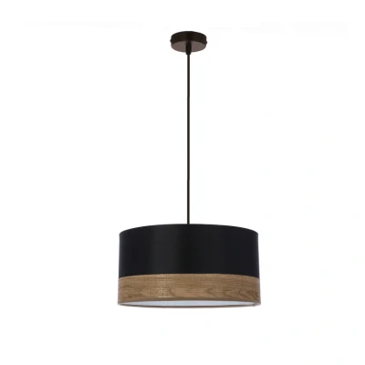 Obrázok používateľa Čierne závesné svietidlo s textilným tienidlom ø 30 cm Porto Candellux Lighting