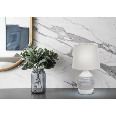 Obrázok používateľa Svetlosivá stolová lampa s textilným tienidlom (výška 35 cm) Ambon Candellux Lighting