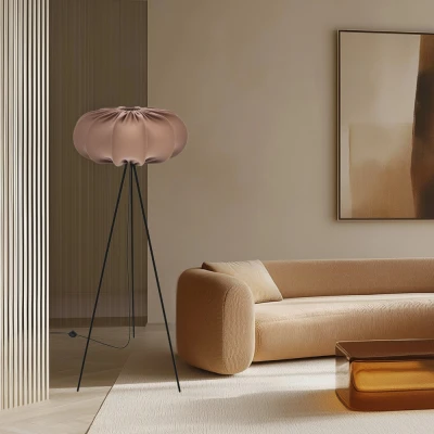 Obrázok používateľa Hnedá stojacia lampa s textilným tienidlom (výška 147 cm) Cafee Candellux Lighting