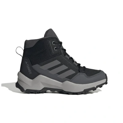 Obrázok používateľa Adidas Terrex AX4R MID Hiking Turistické topánky pre deti, Veľkosť: 28, Core black/grey four/grey six Textil/syntetika