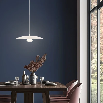 Obrázok používateľa Biele LED závesné svietidlo s kovovým tienidlom Lund Candellux Lighting