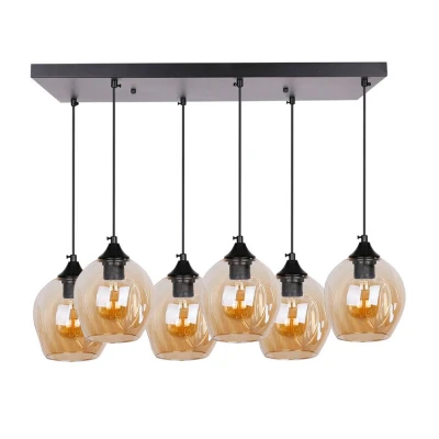 Obrázok používateľa Čierne závesné svietidlo so skleneným tienidlom 33x67 cm Aspa Candellux Lighting