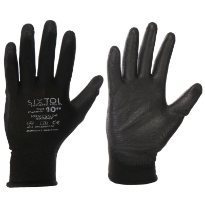 Obrázok používateľa Rukavice pracovní z polyesteru polomáčené v polyuretanu GLOVE PE PU 10, černé, velikost 10