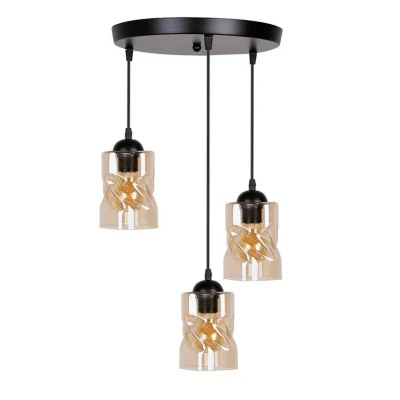 Obrázok používateľa Čierne závesné svietidlo so skleneným tienidlom Felis Candellux Lighting