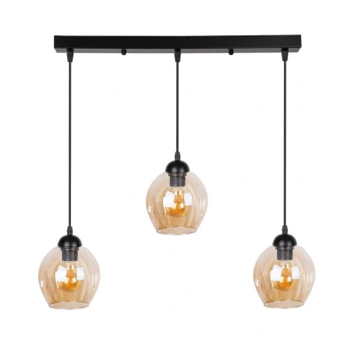 Obrázok používateľa Čierne závesné svietidlo so skleneným tienidlom 14x70 cm Aspa Candellux Lighting