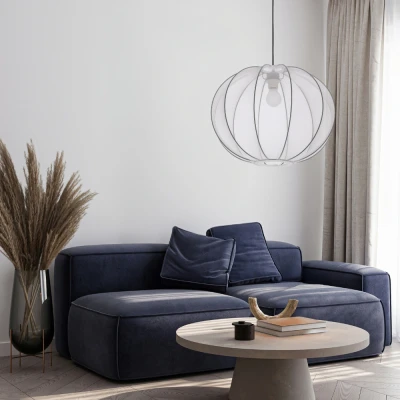 Obrázok používateľa Biele závesné svietidlo s textilným tienidlom ø 52 cm Mellow Candellux Lighting