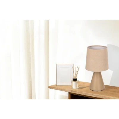 Obrázok používateľa SATTI hnedá keramická stolová lampa s tienidlom E14 1x40W klasická dekoratívna elegantná do obývačky, spálne, kancelárie, teplé farby