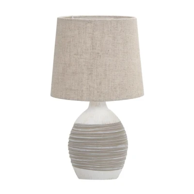 Obrázok používateľa Béžová stolová lampa s textilným tienidlom (výška 35 cm) Ambon Candellux Lighting