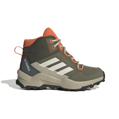 Obrázok používateľa Adidas Terrex AX4R MID Hiking Turistické topánky pre deti, Veľkosť: 40, Olive strata/wonder white/semi impact orange Textil/syntetika