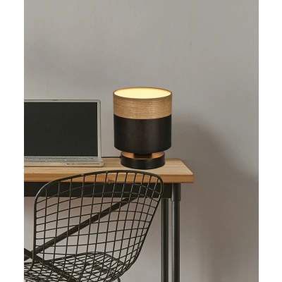 Obrázok používateľa Čierna stolová lampa s textilným tienidlom (výška 18 cm) Porto Candellux Lighting